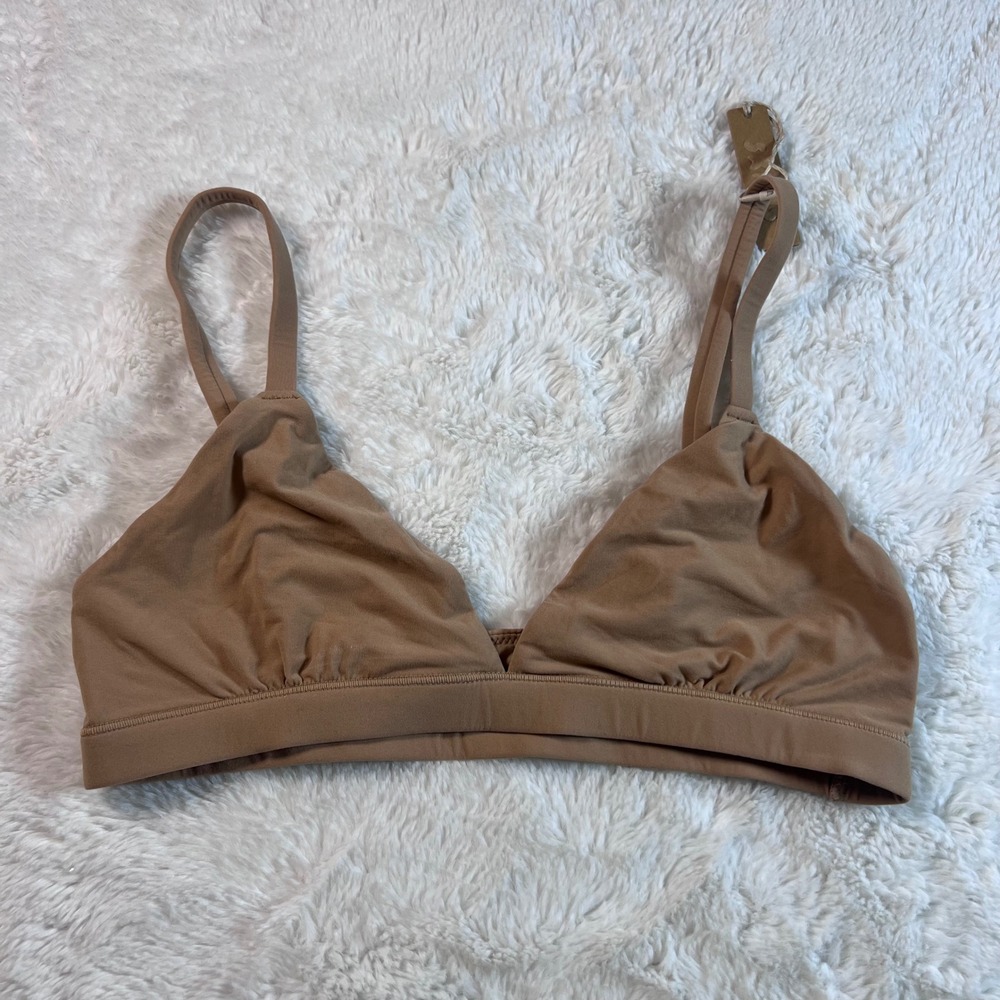 SKIMS Fits Everybody Triangle Bralette Ochre Brown BR-TRI-2024 Womens Small NWT